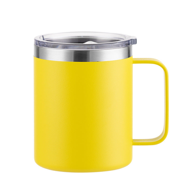 coffee mugs with company logo in yellow