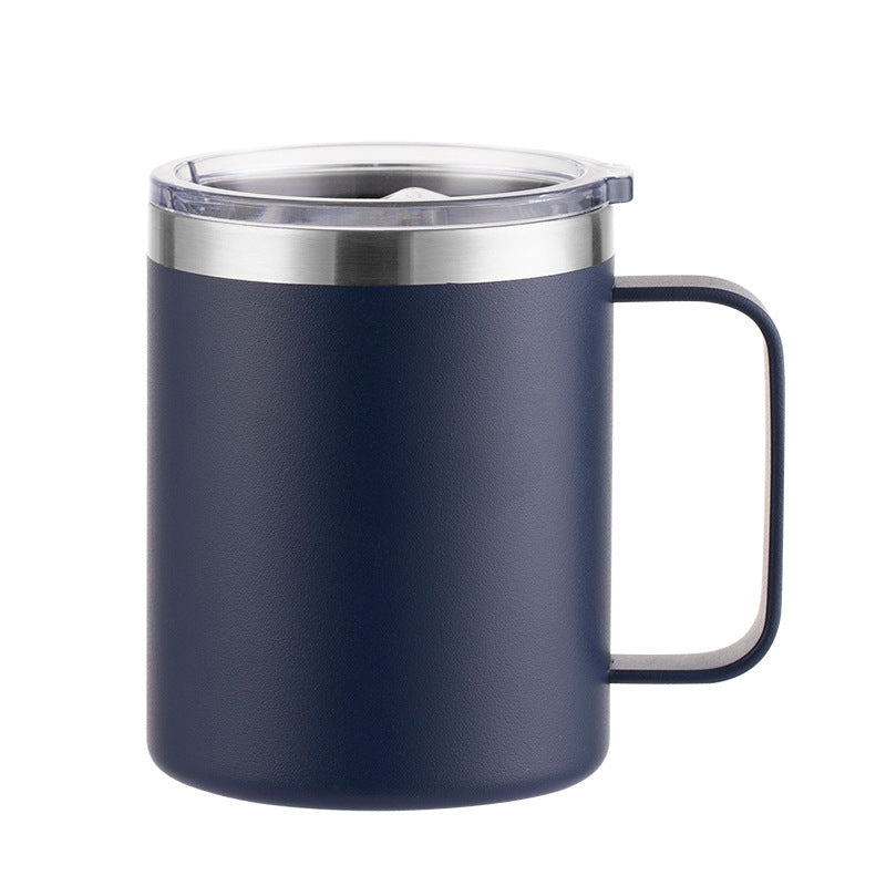 coffee mugs with company logo in dark blue