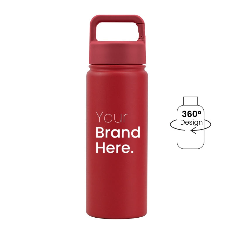 Red 550ml (18oz) Custom Logo Stainless Steel Carabiner Water Bottle