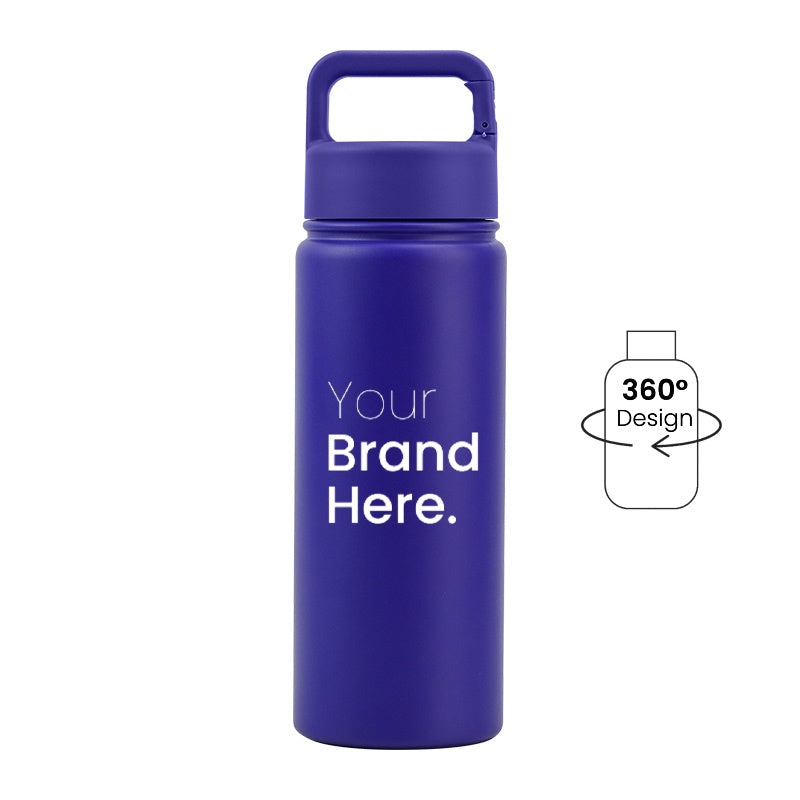 Dark purple 550ml (18oz) Custom Logo Stainless Steel Carabiner Water Bottle