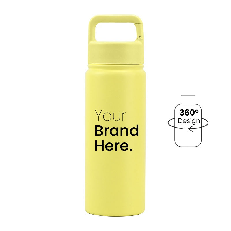 Yellow 550ml (18oz) Custom Logo Stainless Steel Carabiner Water Bottle