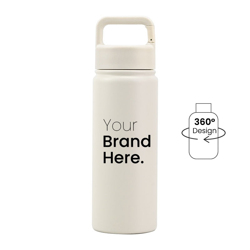 Off white 550ml (18oz) Custom Logo Stainless Steel Carabiner Water Bottle