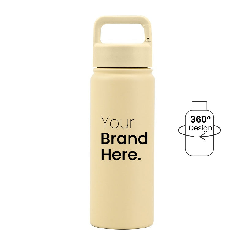 Yellow 550ml (18oz) Custom Logo Stainless Steel Carabiner Water Bottle