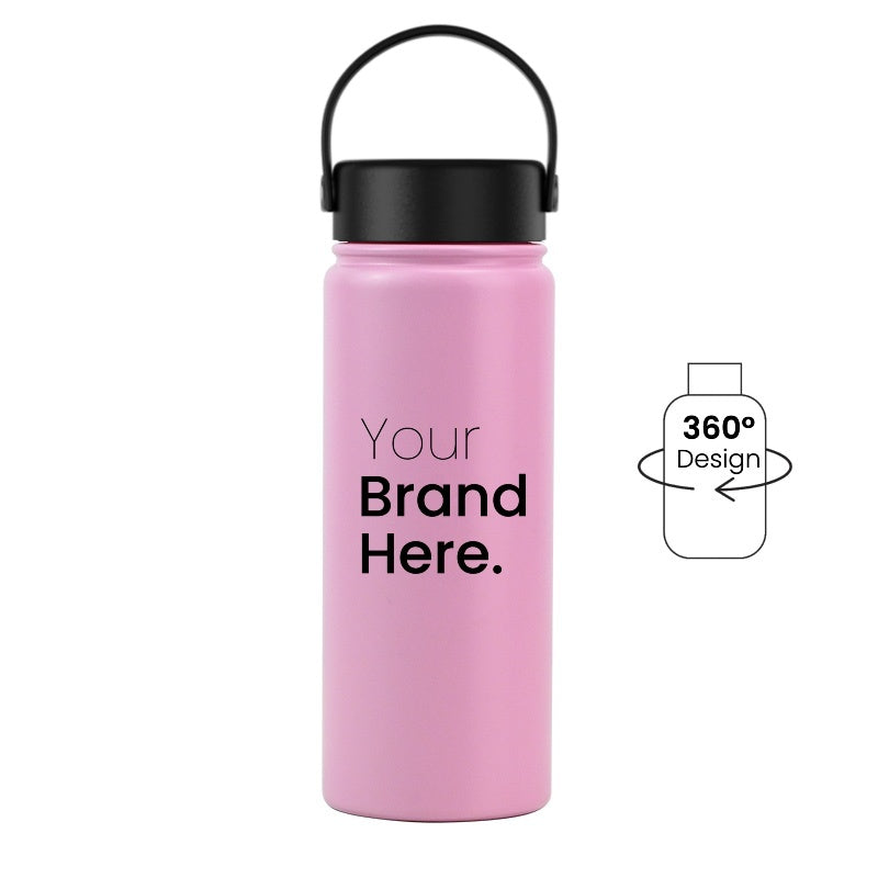 Pink 550ml 18oz custom reusable water bottle
