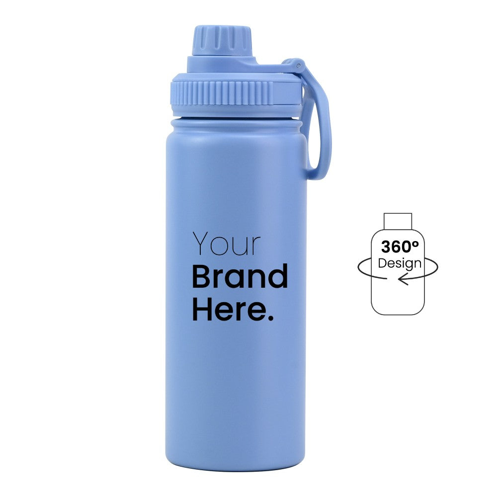 Blue 550ml (18oz) Custom Dual Lid Water Bottle