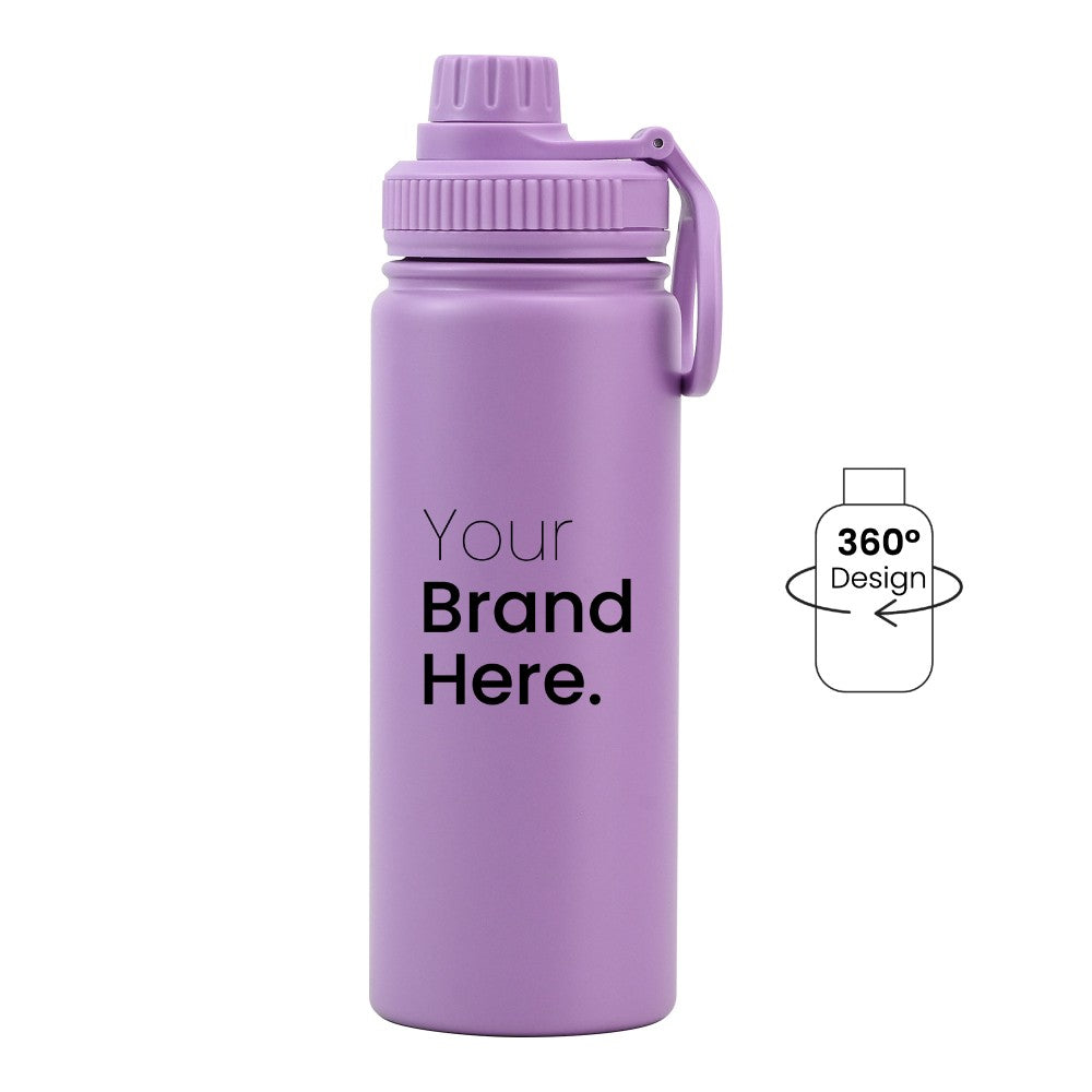 Dark pink 550ml (18oz) Custom Dual Lid Water Bottle