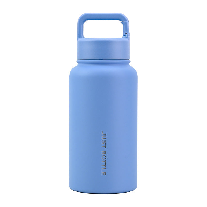 Metal water bottle with company logo in light blue - 700ml (24oz) - Just Bottle Wide Clipper Bottle