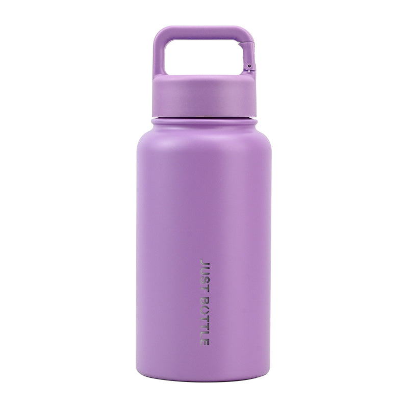 Metal water bottle with company logo in purple - 700ml (24oz) - Just Bottle Wide Clipper Bottle
