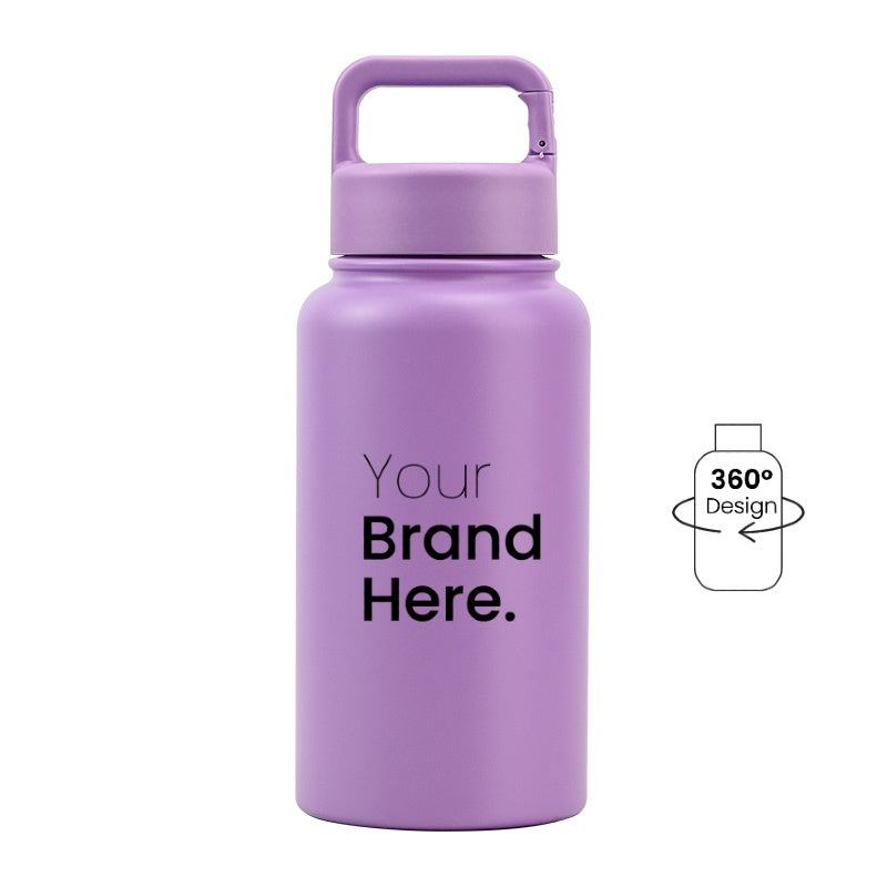 Dark pink 700ml (24oz) Custom Logo Stainless Steel Carabiner Water Bottle
