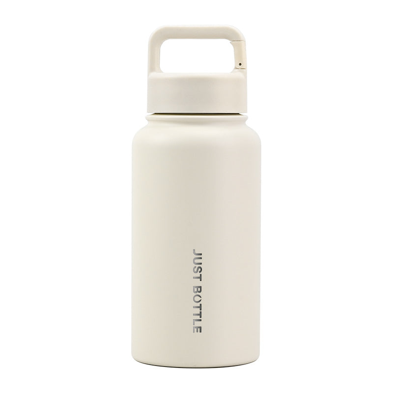 Metal water bottle with company logo in beige - 700ml (24oz) - Just Bottle Wide Clipper Bottle