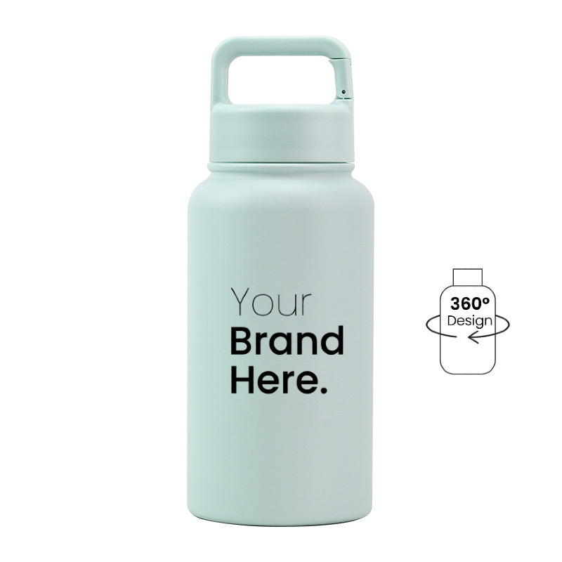 Mint green 700ml (24oz) Custom Logo Stainless Steel Carabiner Water Bottle