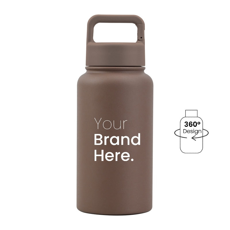 Mocha brown 700ml (24oz) Custom Logo Stainless Steel Carabiner Water Bottle