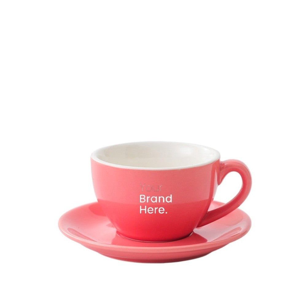 Coral 250ml cafe cup with custom logo