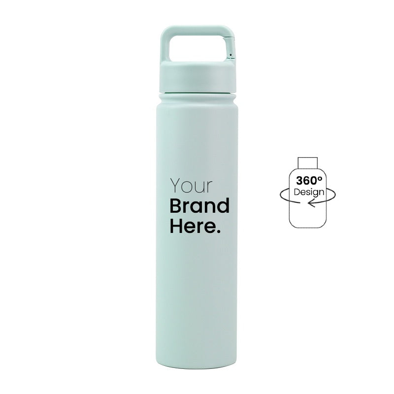 Mint green 750ml (25oz) Custom Logo Stainless Steel Carabiner Water Bottle