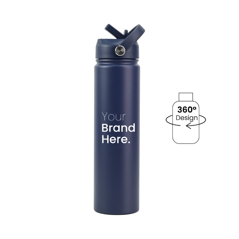 Navy blue Pioneer Bottle 750ml (25oz) Custom Straw Water Bottle