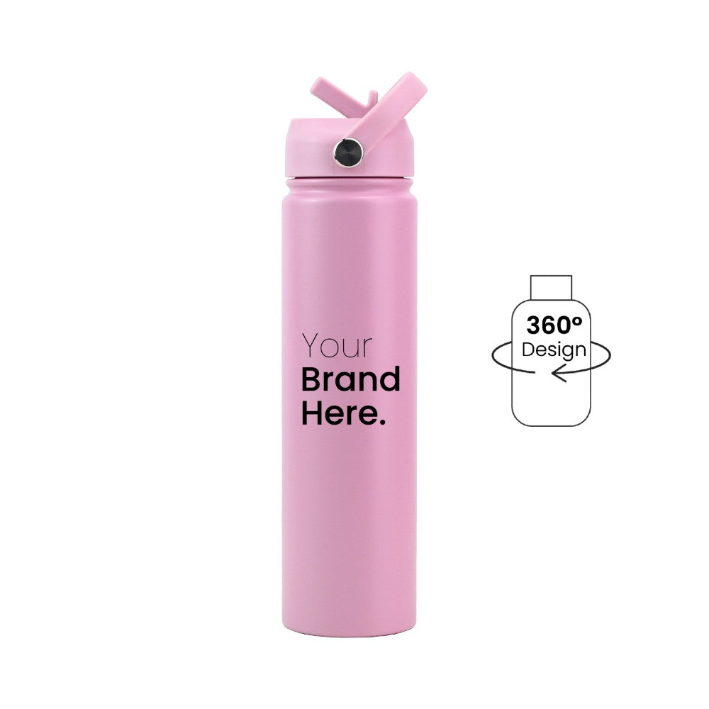Pink Pioneer Bottle 750ml (25oz) Custom Straw Water Bottle