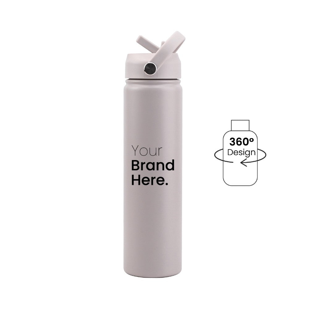 Grey Pioneer Bottle 750ml (25oz) Custom Straw Water Bottle