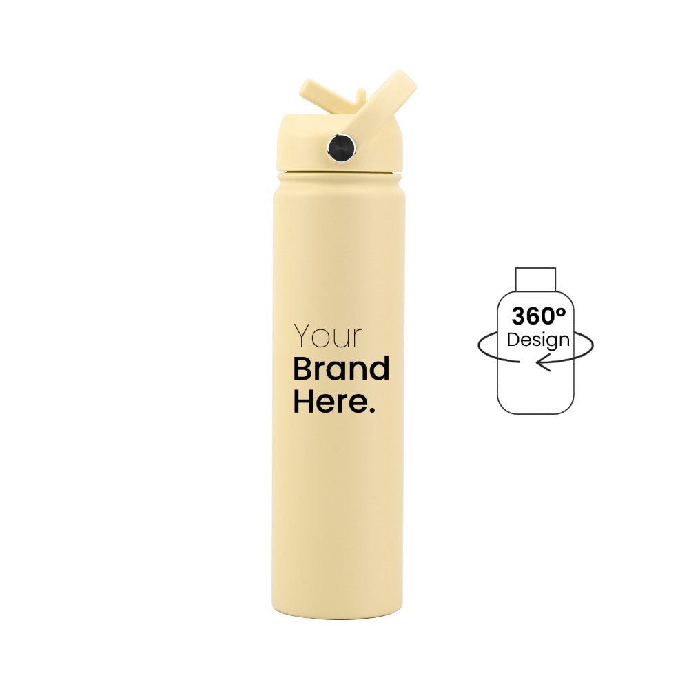 Yellow Pioneer Bottle 750ml (25oz) Custom Straw Water Bottle