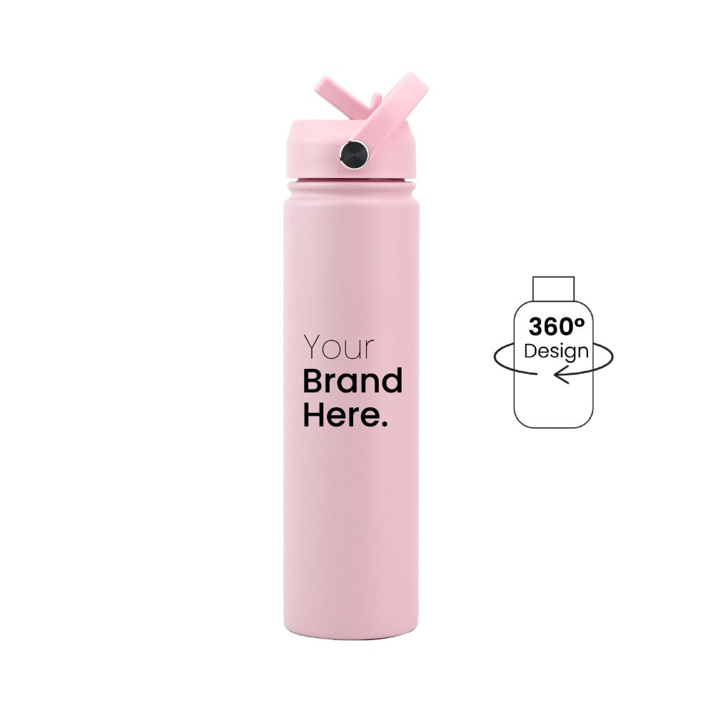 Pink Pioneer Bottle 750ml (25oz) Custom Straw Water Bottle