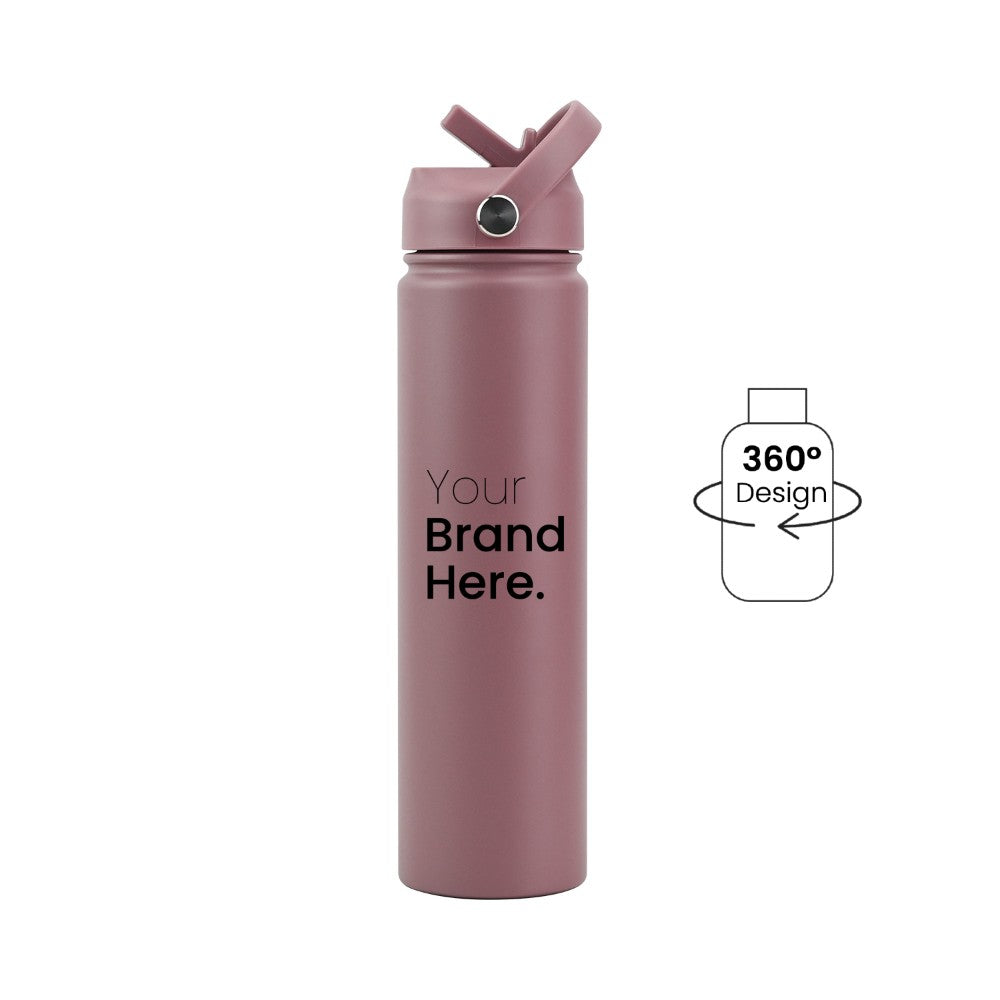 Brown Pioneer Bottle 750ml (25oz) Custom Straw Water Bottle