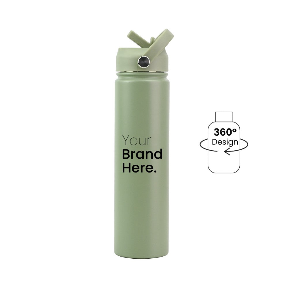 Green Pioneer Bottle 750ml (25oz) Custom Straw Water Bottle