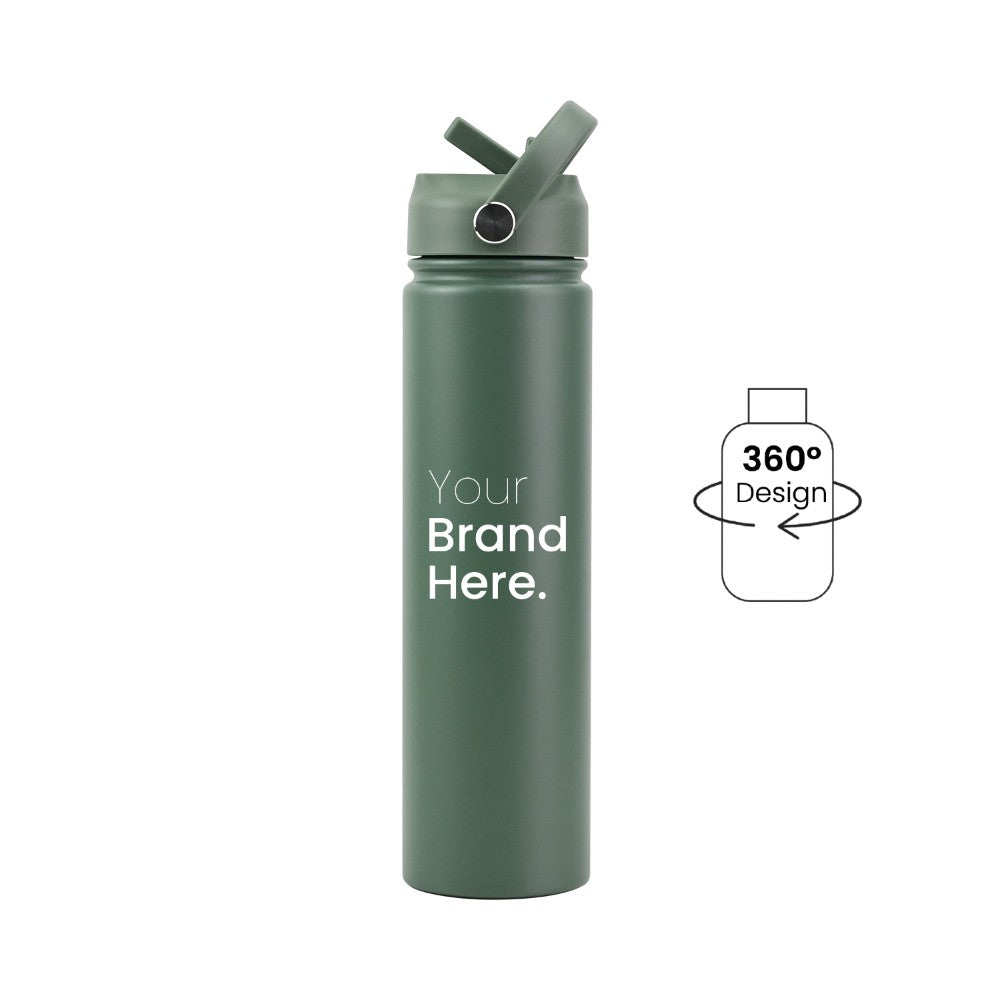 Dark green Pioneer Bottle 750ml (25oz) Custom Straw Water Bottle