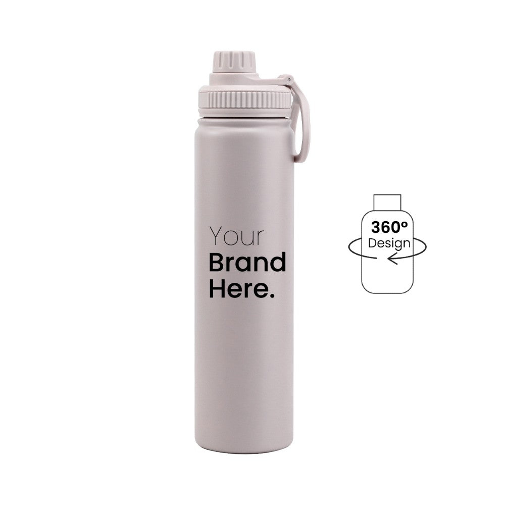 Grey 750ml (25oz) Custom Dual Lid Water Bottle
