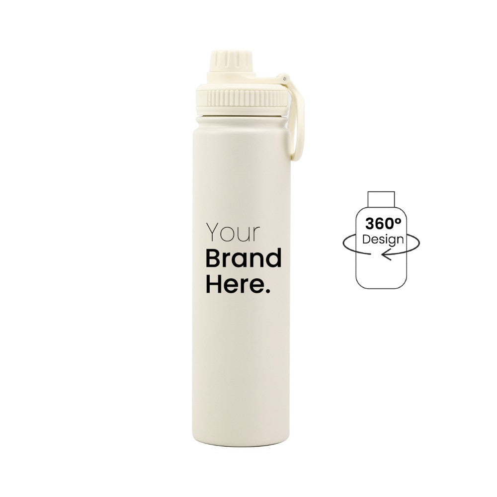 Off white 750ml (25oz) Custom Dual Lid Water Bottle