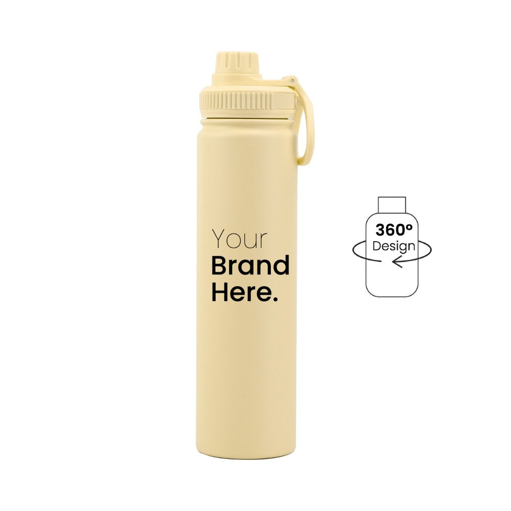 Yellow 750ml (25oz) Custom Dual Lid Water Bottle