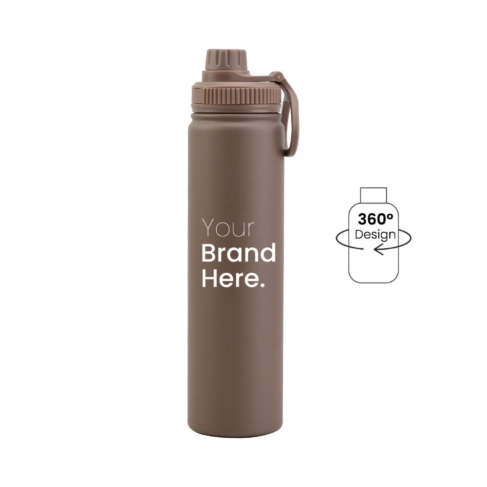 Mocha brown 750ml (25oz) Custom Dual Lid Water Bottle