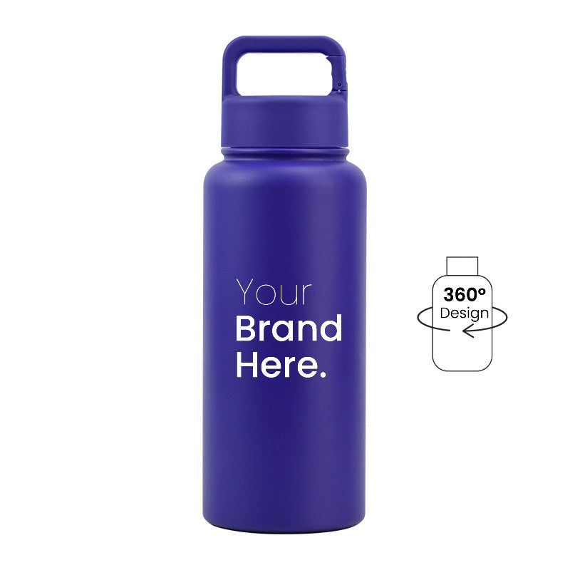 Purple 950ml (32oz) Custom Logo Stainless Steel Carabiner Water Bottle