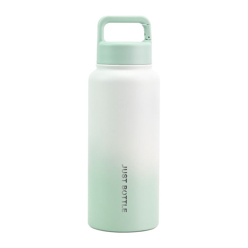 Gradient print green and white Jumbo Clipper Bottle 950ml (32oz) – Custom Logo Water Bottle by Just Bottle