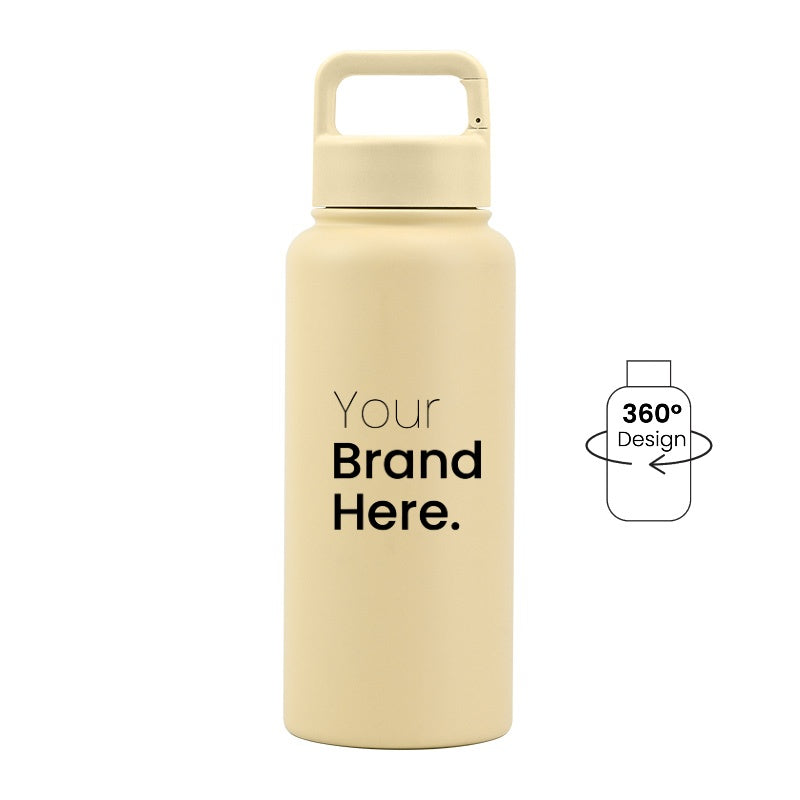 Yellow 950ml (32oz) Custom Logo Stainless Steel Carabiner Water Bottle
