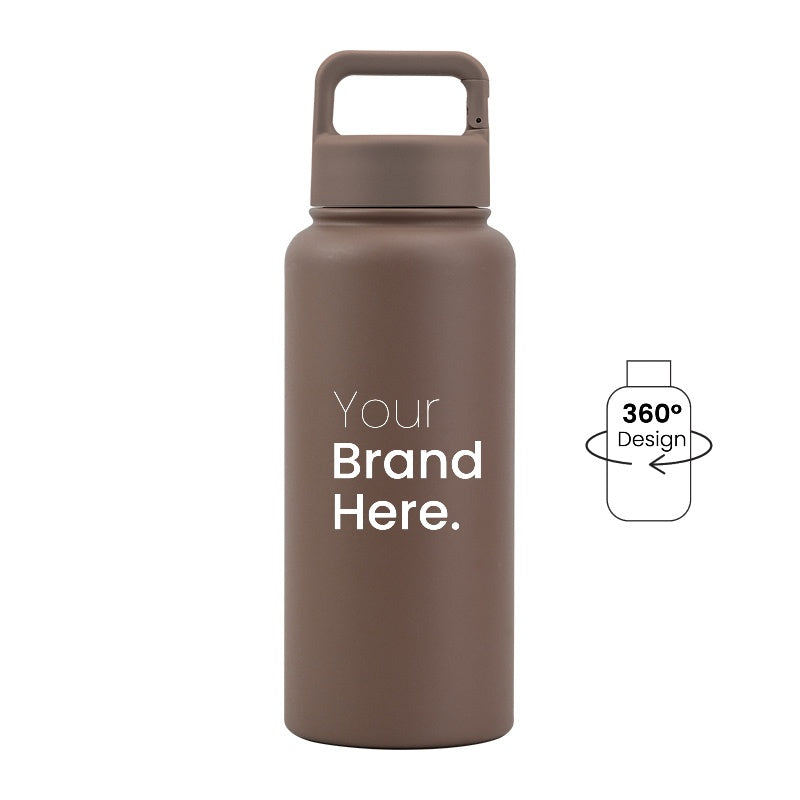 Mocha brown 950ml (32oz) Custom Logo Stainless Steel Carabiner Water Bottle