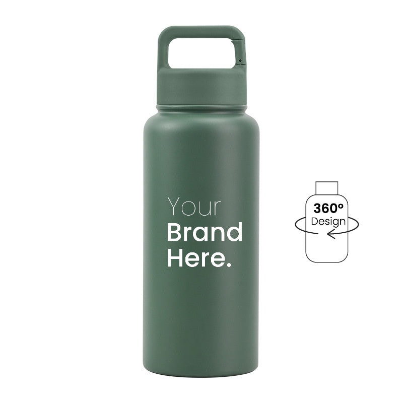 Dark green 950ml (32oz) Custom Logo Stainless Steel Carabiner Water Bottle