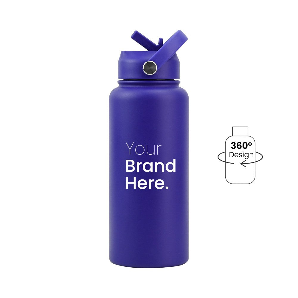 Purple 950ml (32oz) Custom Straw Water Bottle