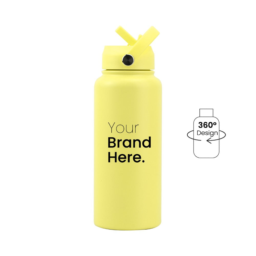 Yellow 950ml (32oz) Custom Straw Water Bottle