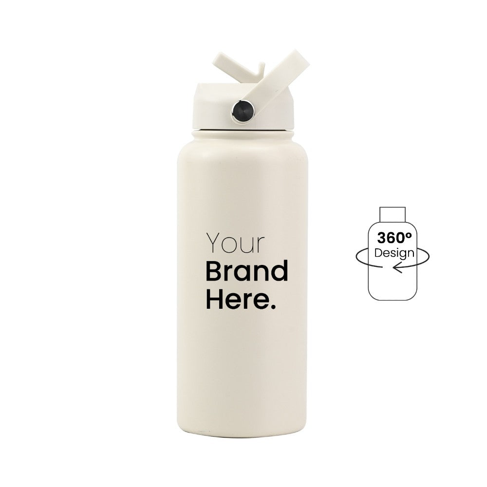 Off white 950ml (32oz) Custom Straw Water Bottle