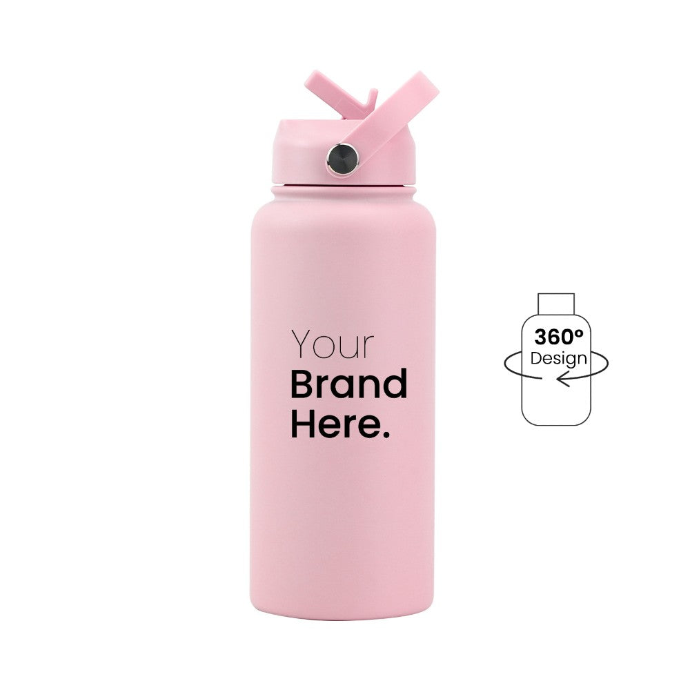 Pink 950ml (32oz) Custom Straw Water Bottle