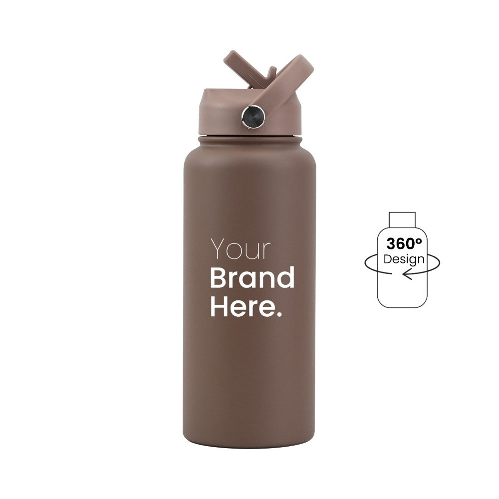 Mocha brown 950ml (32oz) Custom Straw Water Bottle