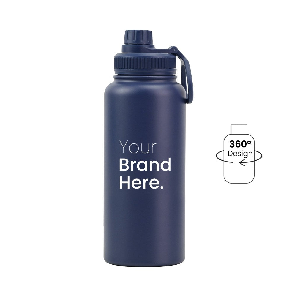 Navy blue 950ml (32oz) Custom Dual Lid Water Bottle