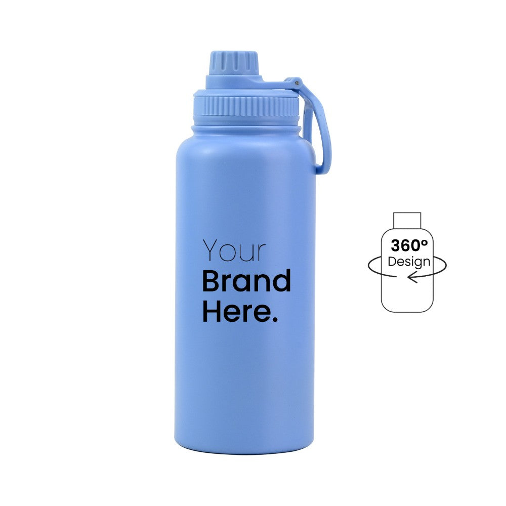 Blue 950ml (32oz) Custom Dual Lid Water Bottle