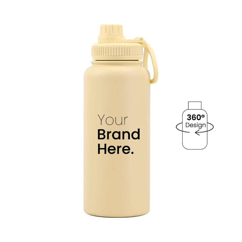 Yellow 950ml (32oz) Custom Dual Lid Water Bottle