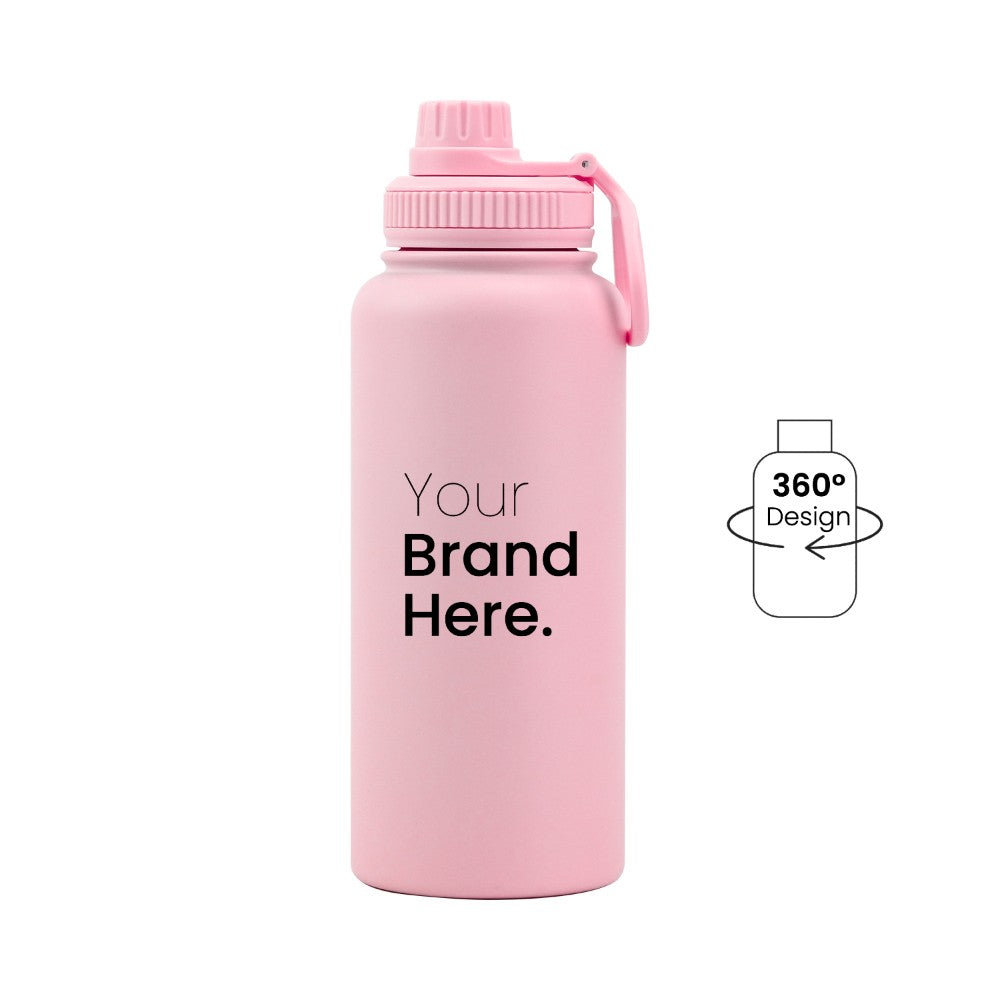 Pink 950ml (32oz) Custom Dual Lid Water Bottle