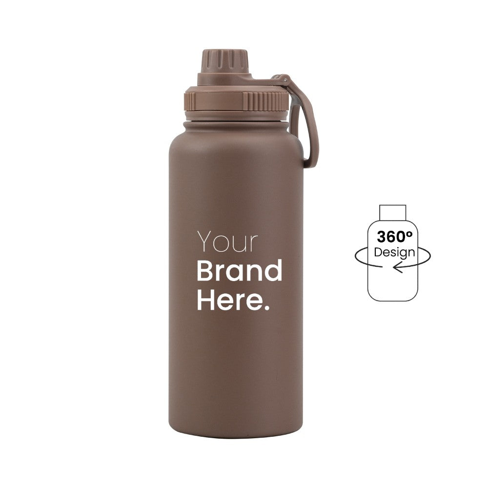 Mocha brown 950ml (32oz) Custom Dual Lid Water Bottle