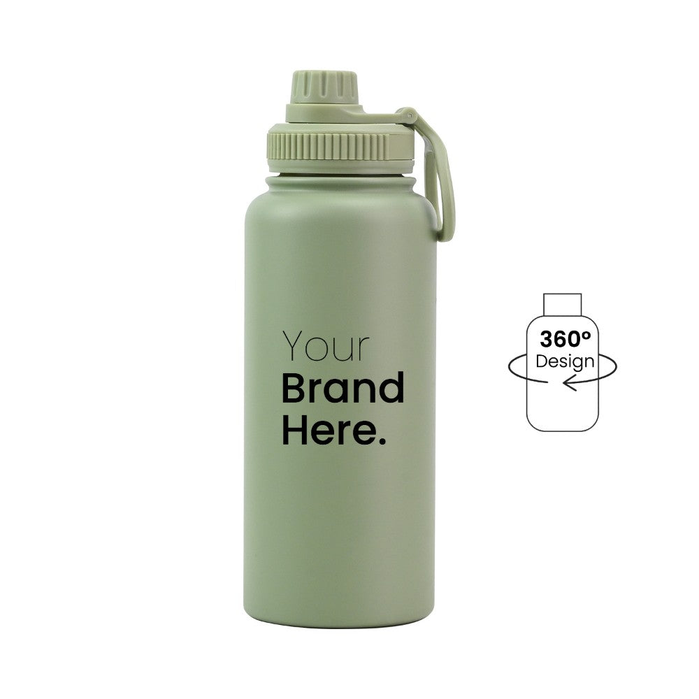 Green 950ml (32oz) Custom Dual Lid Water Bottle