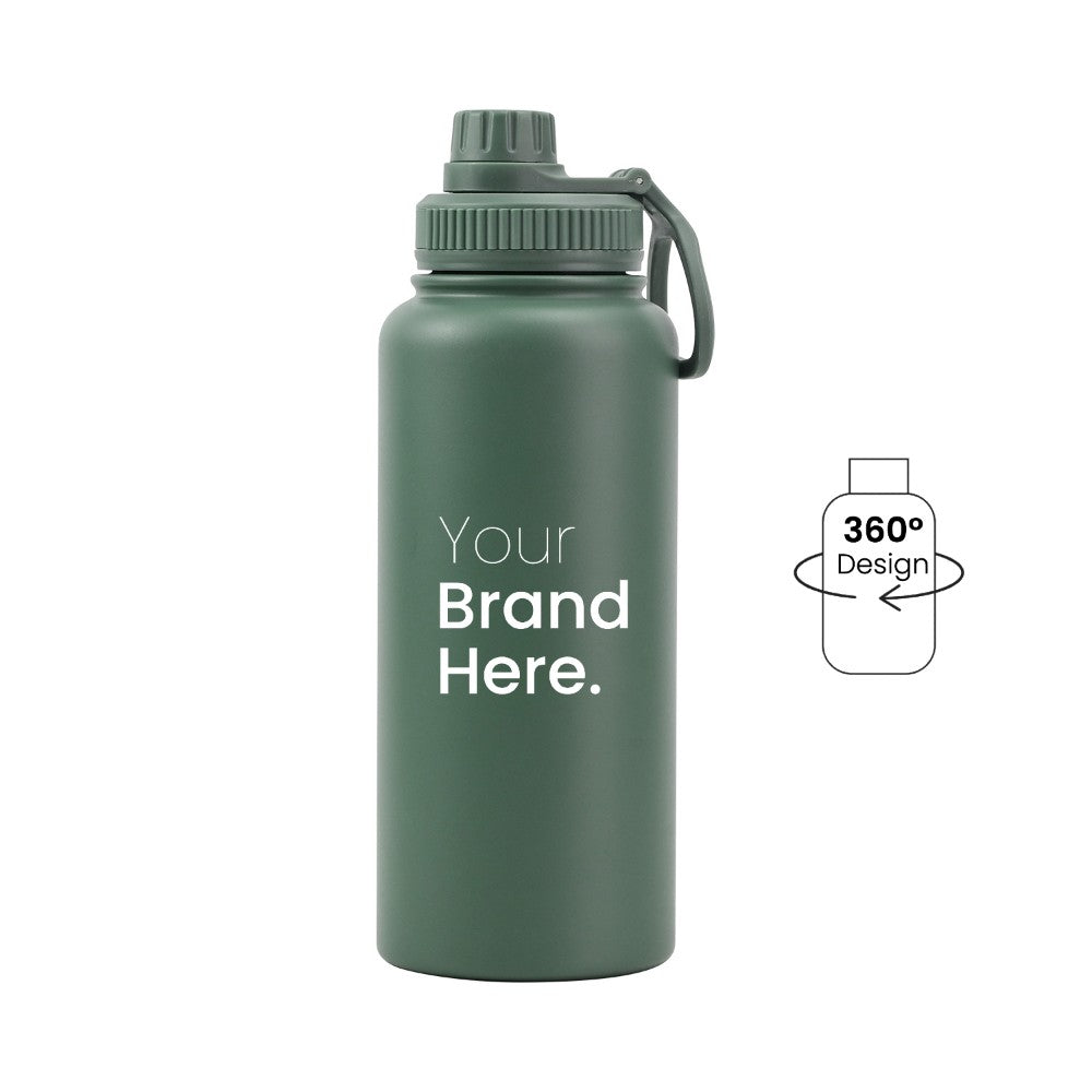 Dark green 950ml (32oz) Custom Dual Lid Water Bottle