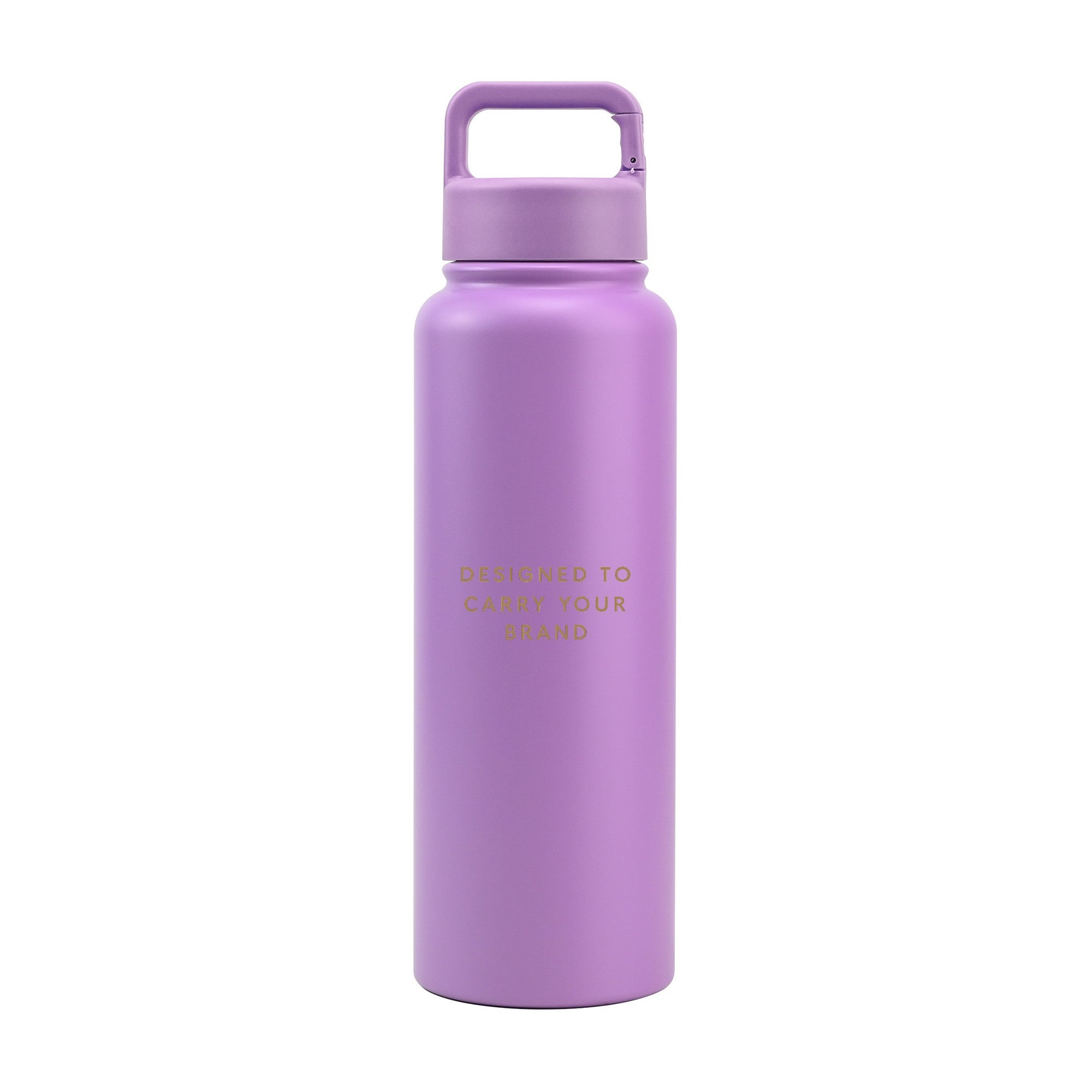 Dark pink 1.2L (40oz) metal water bottle with custom logo and carabiner clip lid - Just Bottle Clipper Bottle