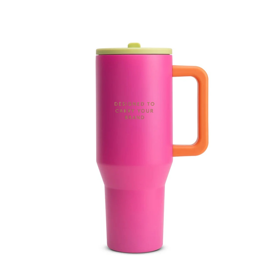 Titan Tumbler 40oz (1.2L) in Pink with Orange handle