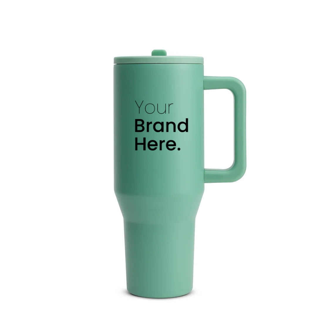 Green custom logo insulated tumbler